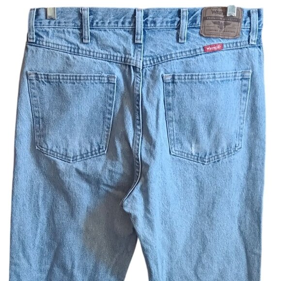 33x34 Vintage Men's Wrangler Jeans 1990's 96501SL Mexico Distress Work Stain - Picture 1 of 7